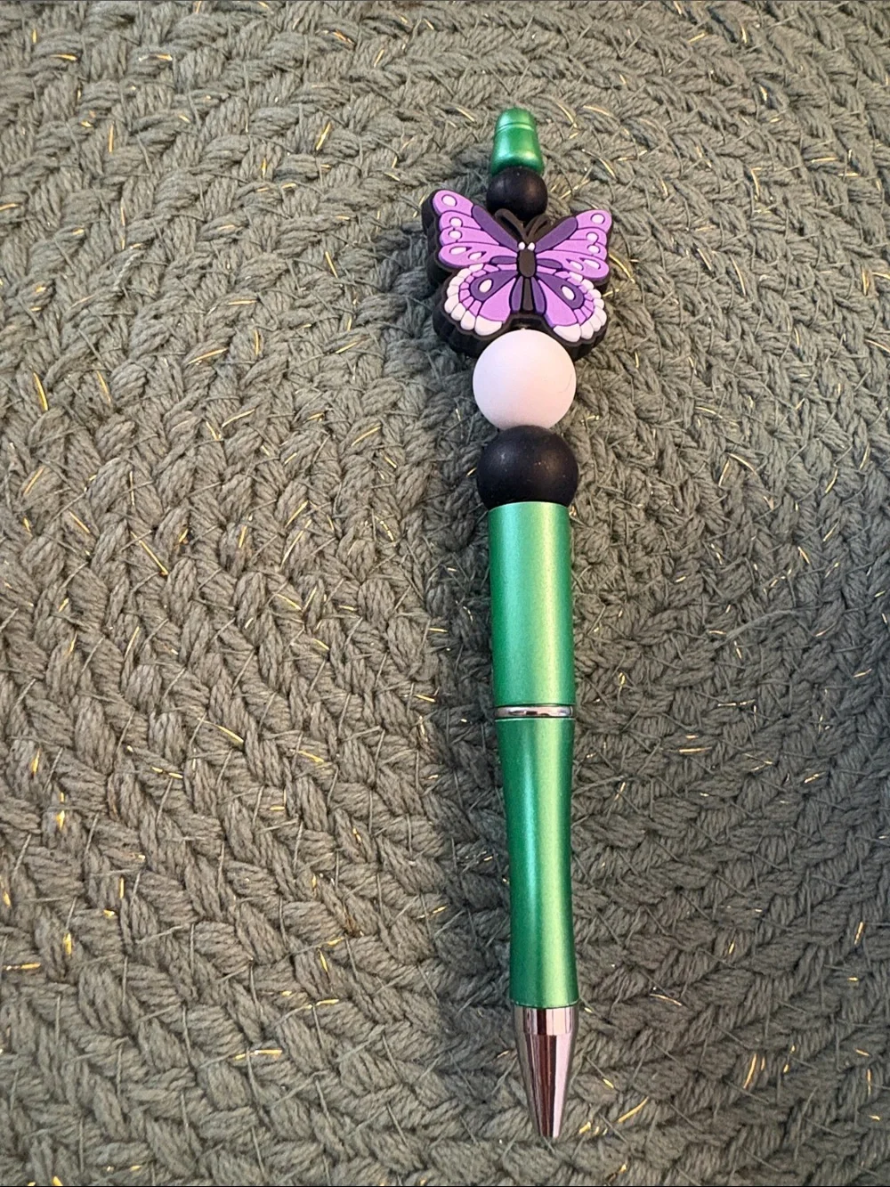 Green Butterfly Bead Ballpoint Pen